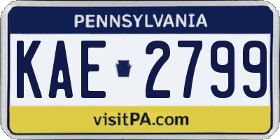 PA license plate KAE2799
