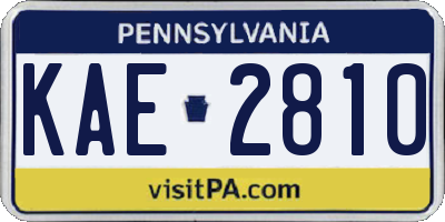 PA license plate KAE2810