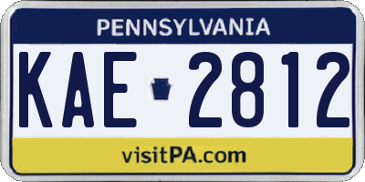 PA license plate KAE2812