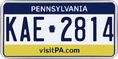 PA license plate KAE2814