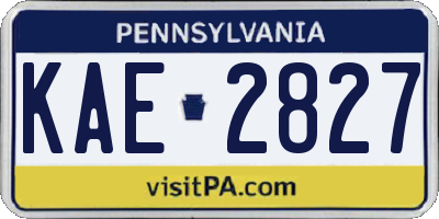 PA license plate KAE2827