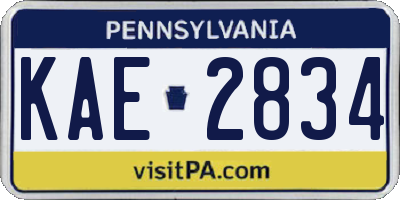 PA license plate KAE2834