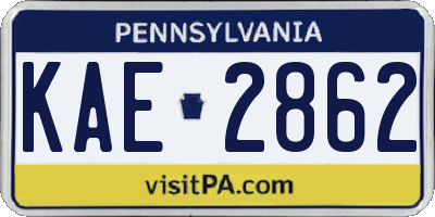 PA license plate KAE2862