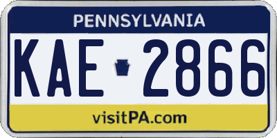 PA license plate KAE2866