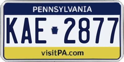 PA license plate KAE2877
