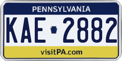 PA license plate KAE2882