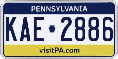 PA license plate KAE2886