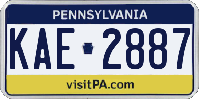 PA license plate KAE2887