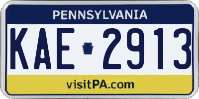 PA license plate KAE2913