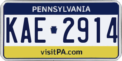 PA license plate KAE2914