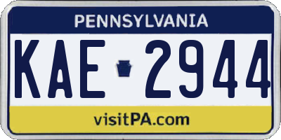 PA license plate KAE2944
