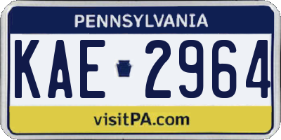 PA license plate KAE2964
