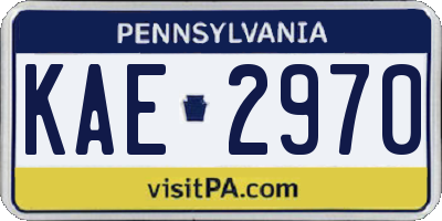 PA license plate KAE2970