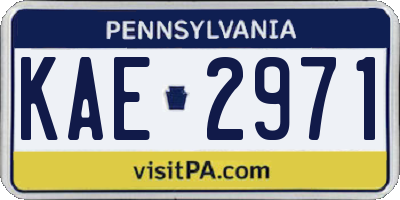 PA license plate KAE2971