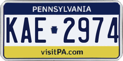 PA license plate KAE2974