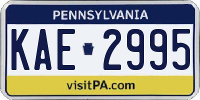 PA license plate KAE2995