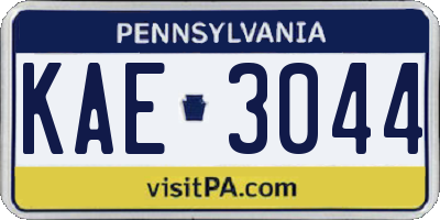 PA license plate KAE3044