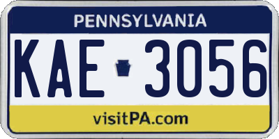 PA license plate KAE3056