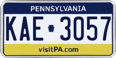 PA license plate KAE3057
