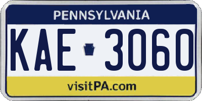 PA license plate KAE3060
