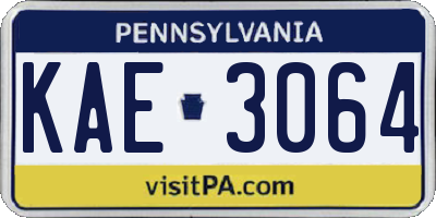 PA license plate KAE3064