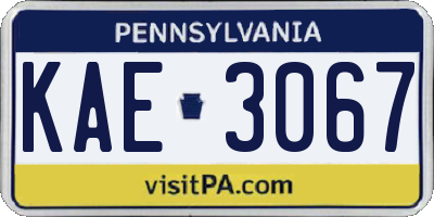 PA license plate KAE3067