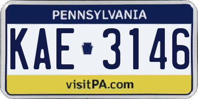 PA license plate KAE3146