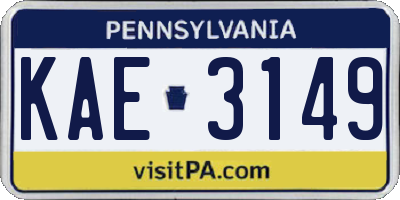 PA license plate KAE3149
