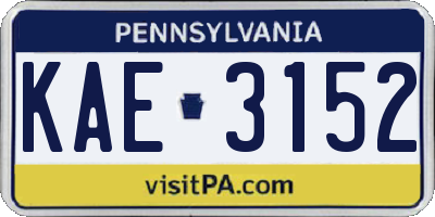 PA license plate KAE3152