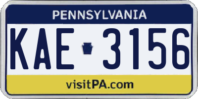 PA license plate KAE3156