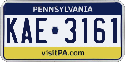 PA license plate KAE3161