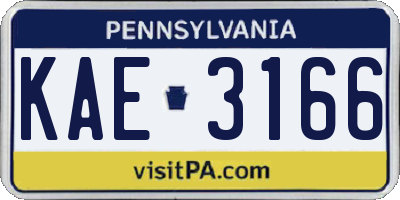 PA license plate KAE3166
