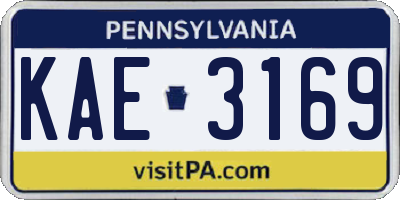 PA license plate KAE3169