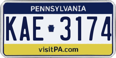 PA license plate KAE3174