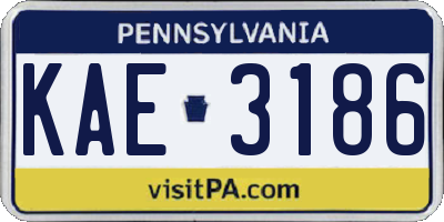 PA license plate KAE3186