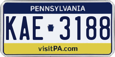PA license plate KAE3188