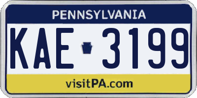 PA license plate KAE3199