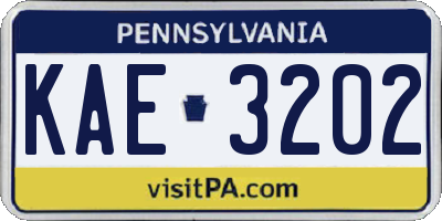 PA license plate KAE3202