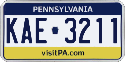 PA license plate KAE3211