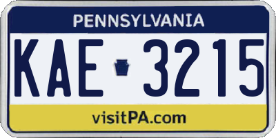 PA license plate KAE3215