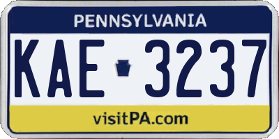 PA license plate KAE3237