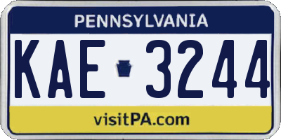 PA license plate KAE3244