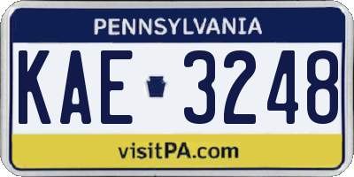 PA license plate KAE3248