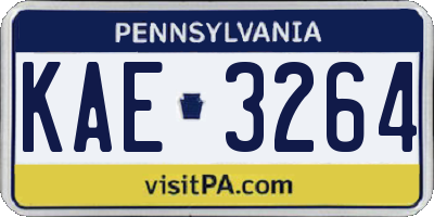 PA license plate KAE3264