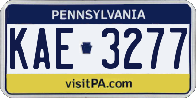 PA license plate KAE3277