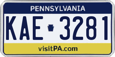 PA license plate KAE3281