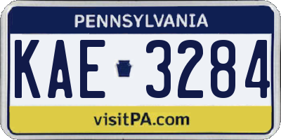 PA license plate KAE3284