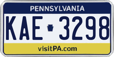 PA license plate KAE3298