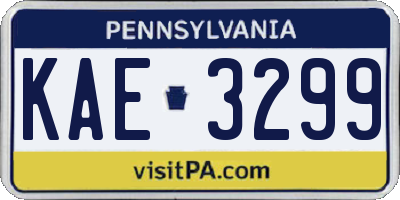 PA license plate KAE3299