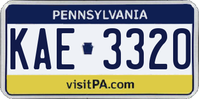 PA license plate KAE3320